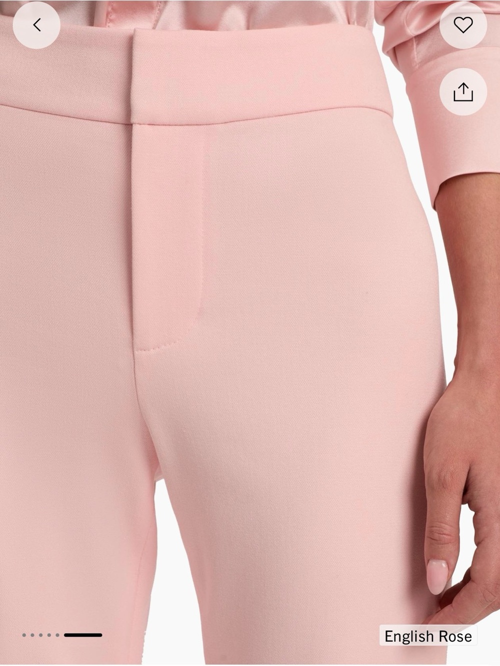 Alice + Olivia Mid-Rise Andrew Boot Cut Slim Pink Wide-Leg Trouser Size 10 - Picture 6 of 6